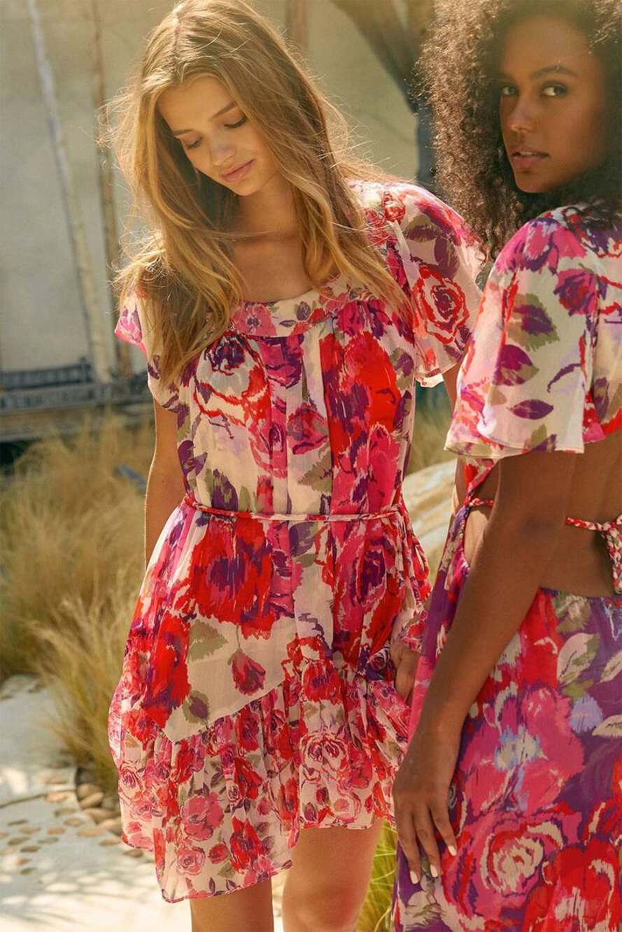 MISA Los Angeles Kasey Coming in Roses Flirty Romantic Flowy Dress NWT M $330